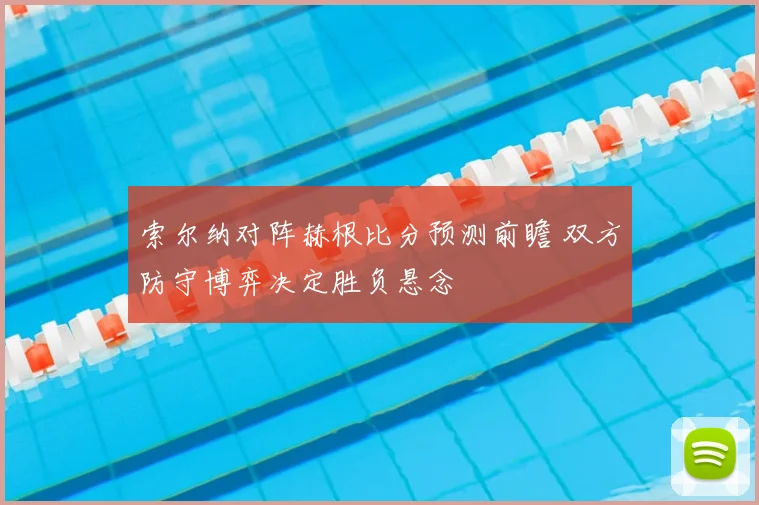 索尔纳对阵赫根比分预测前瞻 双方防守博弈决定胜负悬念